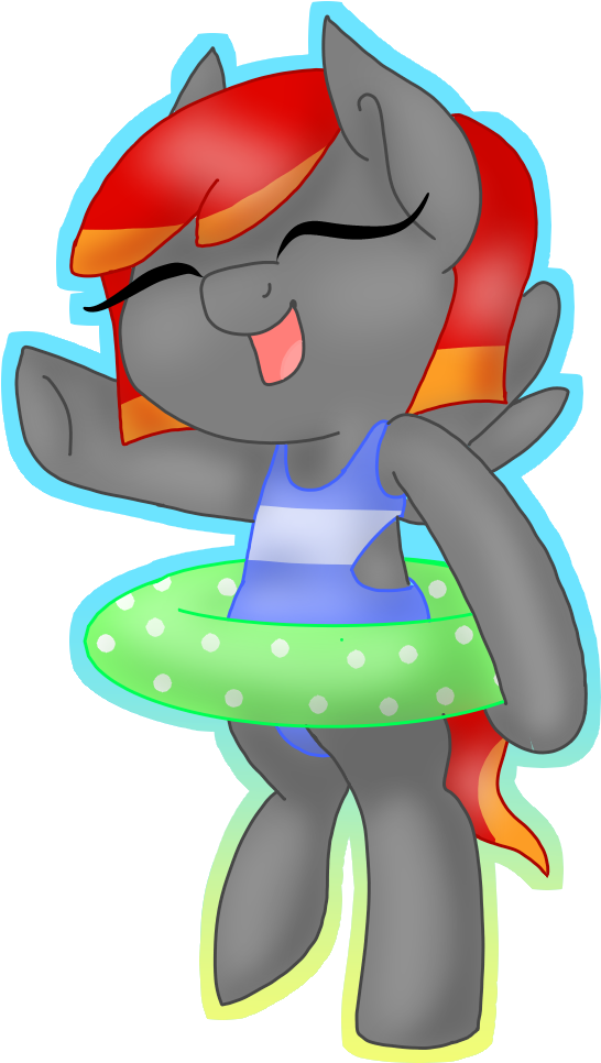 Vanilla Calligraphy, Clothes, Inner Tube, Oc, Oc - Cartoon (1000x1000)