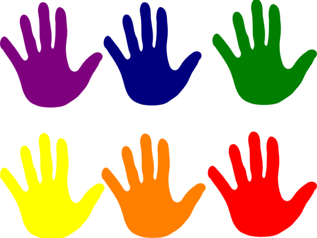 Handprint Clipart Colored - Hand Clip Art (640x480)