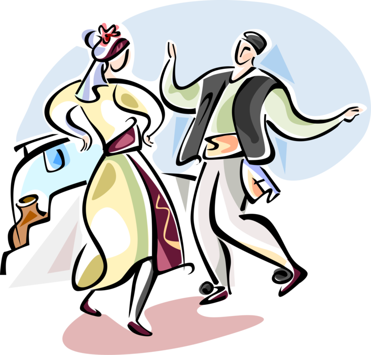 Folk Art Clipart Folk Dance - Greek Traditional Dance Png (732x700)