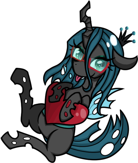Doubt, Glasses, Queen Chrysalis, Safe, Solo - Illustration (556x556)