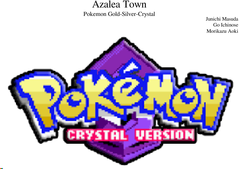 Azalea Town- Pokemon Gold/silver/crystal Sheet Music - Pokemon Firered And Leafgreen Logo (850x1100)