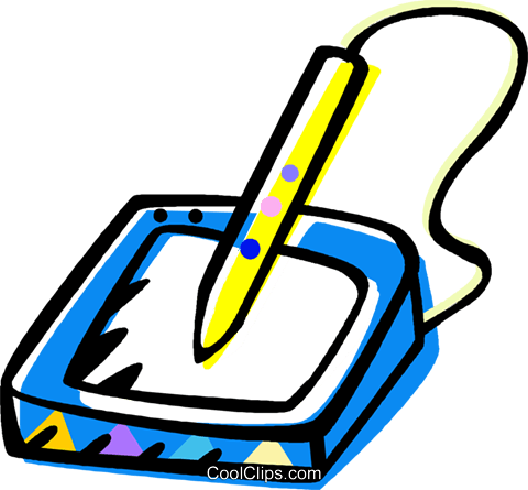 Digitizing Tablet With Pen Royalty Free Vector Clip - Digitizing Tablet With Pen Royalty Free Vector Clip (480x445)