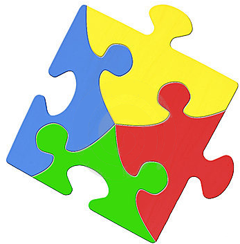 Autism Logo Pictures Clipart Best - Multi Colored Puzzle Piece (400x388)