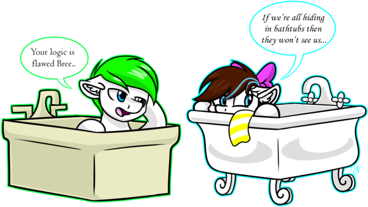 Whitehershey, Bathtub, Bingzy, Dialogue, Earth Pony, - Xycron (800x466)