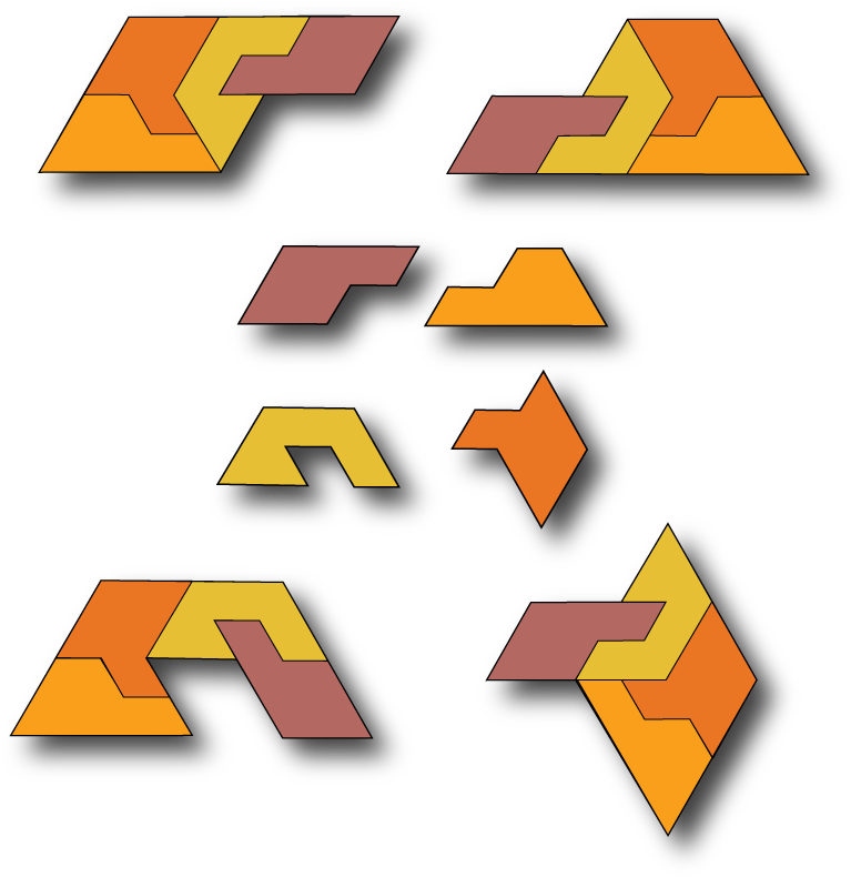 A Family Of Self-tiling Tiles - Self-tiling Tile Set (784x802)