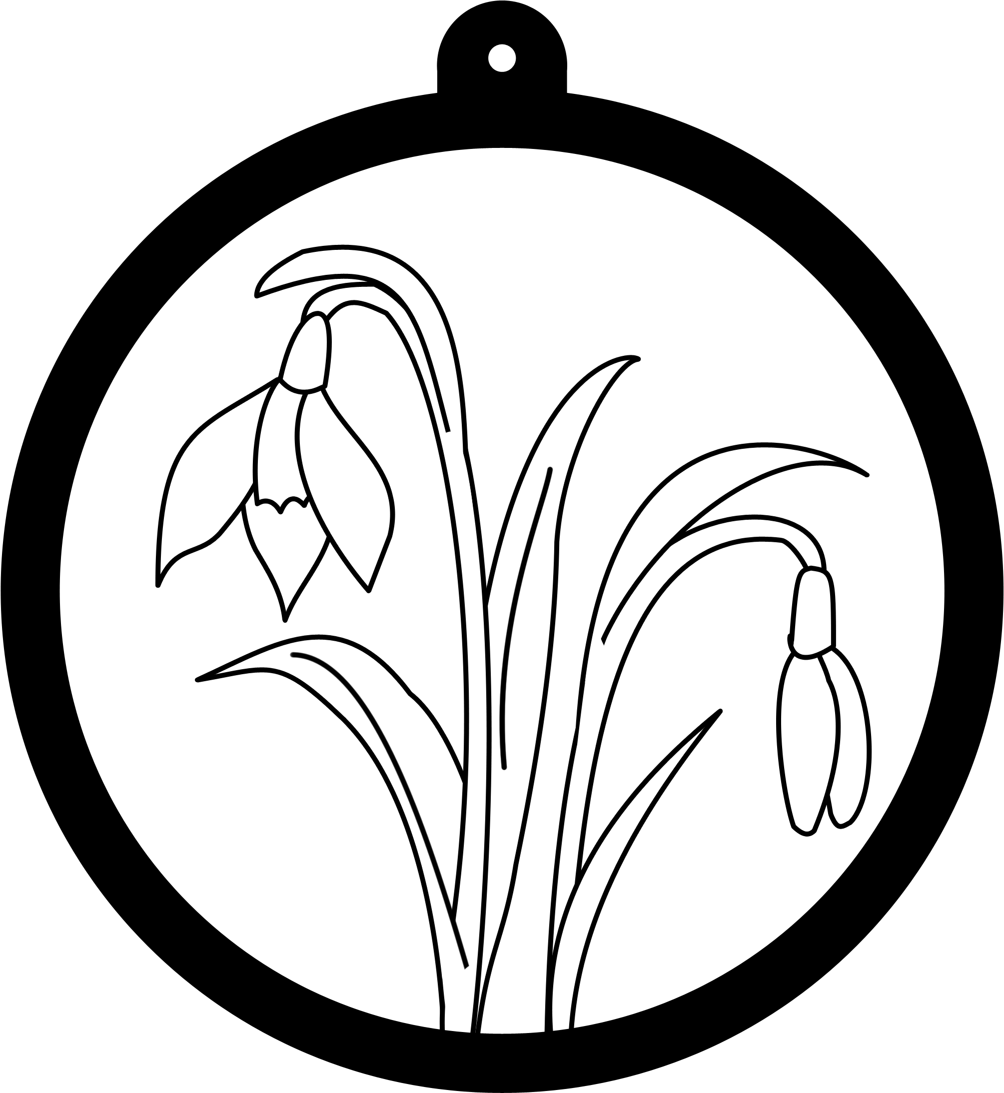 Spring Flower Light Catchers - Snowdrops Template (2034x2213)