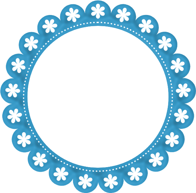 B *✿* Borders For Paper, Borders And Frames, Stencil - Moldura Redonda Azul Png (800x800)