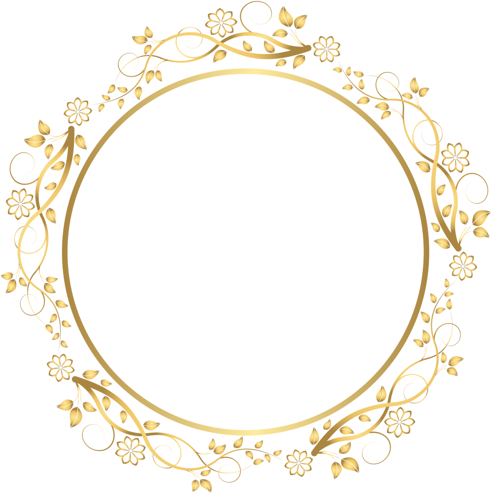 Victorian Border Frame Png - Gold Flower Frame Png (1021x1024)