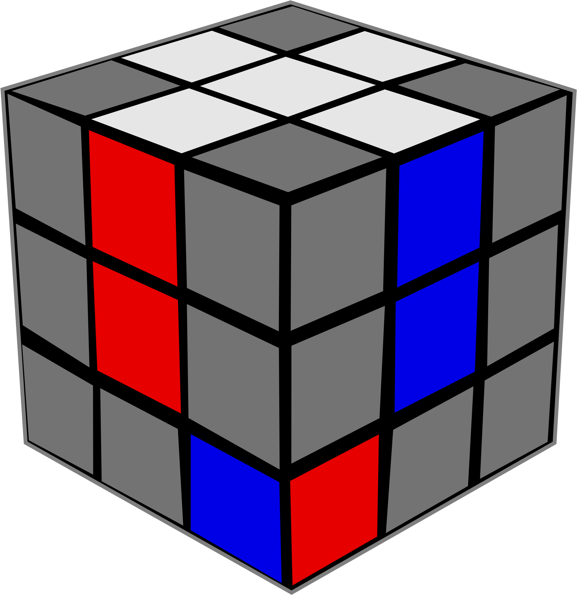 Open - White Cross Rubik's (2000x2093)
