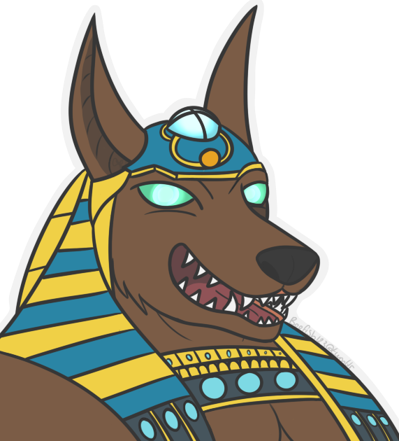 Anubis Clipart Smite - Dog Catches Something (571x630)