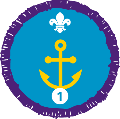 Nautical Skills Staged Activity Badge - Hikes Away Staged Badge (400x397)