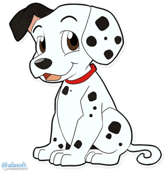 Стикер Далматинцы - Dalmatian Dog Puppy Clipart (360x360)