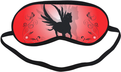 Pegasus Silhouette Sleeping Mask - Horse With Wings Ornament (round) (500x500)