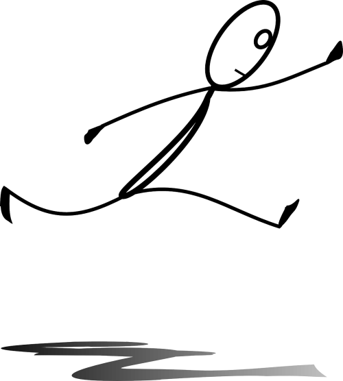 Figure,matchstick - Stick Figure Jumping Over (500x556)