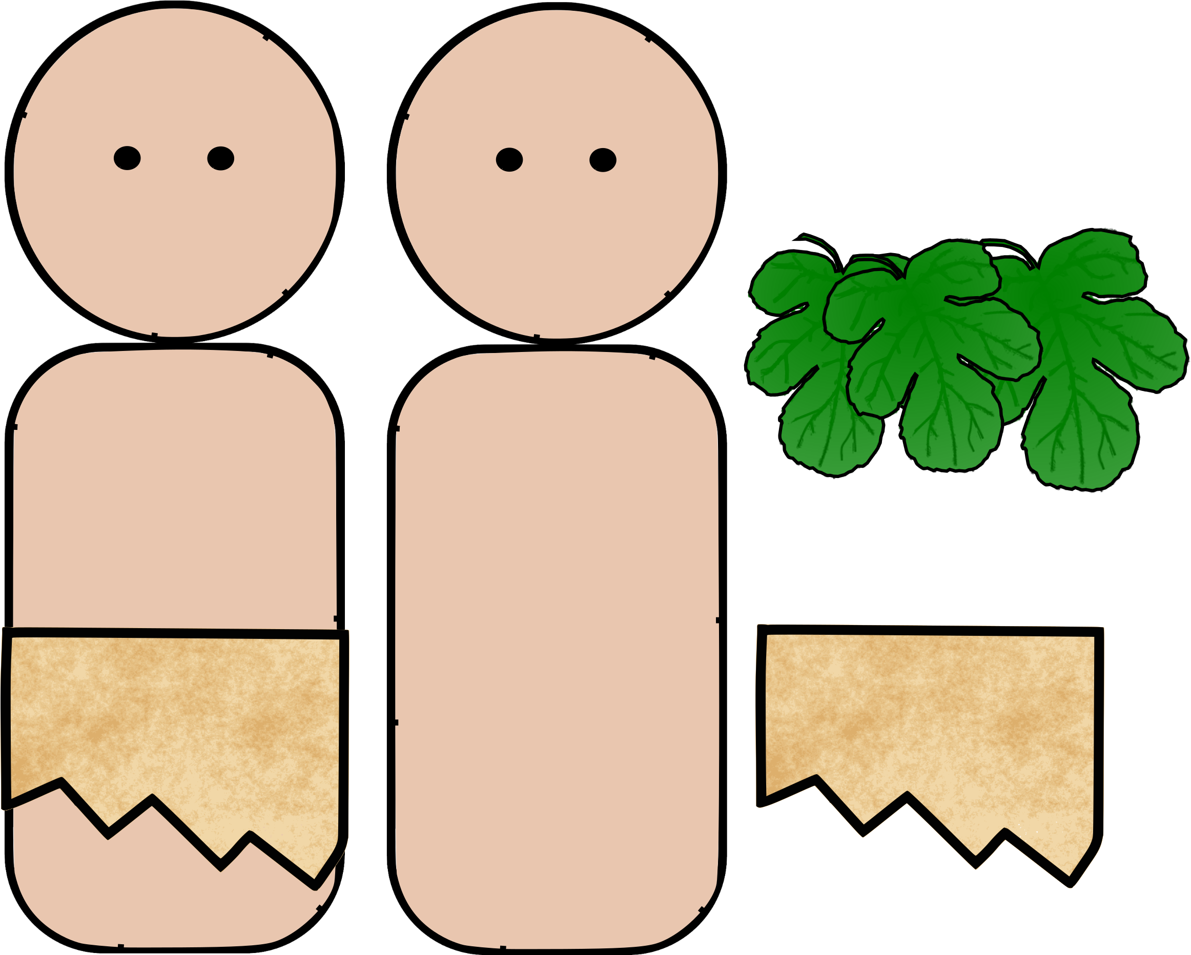 Garden Of Eden Cartoon Adam And Eve Drawing Computer - Clipart Adam And Eve Naked (2400x1863)