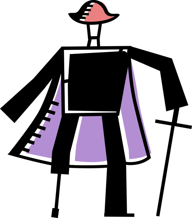 Vector Illustration Of Buccaneer Pirate With Peg Leg - Illustration (618x700)