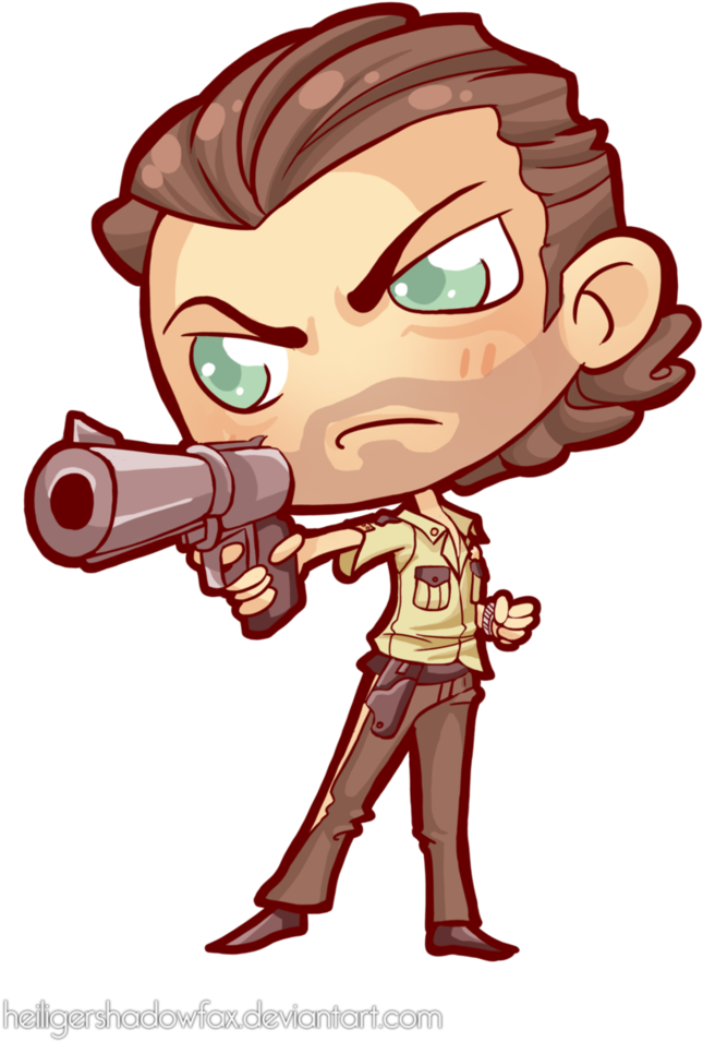 Clipart Library Download Commission Chibi Rick Grimes - Chibi The Walking Dead (746x1072)