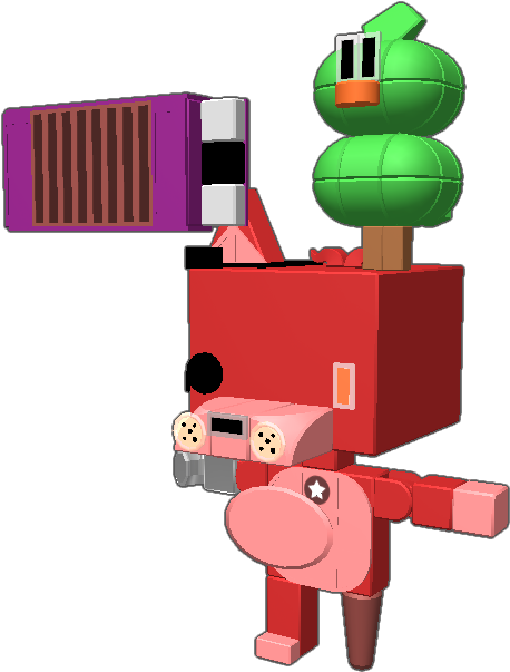 Hai This Is Rock Fox Plush Comes With Accordion Parrot - Cartoon (768x768)