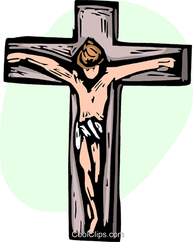 Crucifix Royalty Free Vector Clip Art Illustration - Kruzifix Clipart (384x480)
