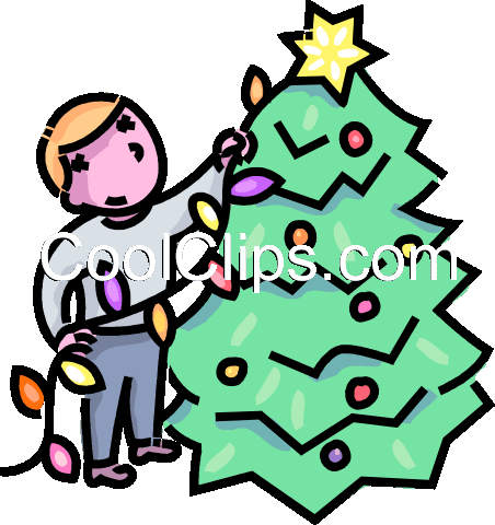 Bespannung Lichter Um Den Weihnachtsbaum Vektor Clipart - Bespannung Lichter Um Den Weihnachtsbaum Vektor Clipart (452x480)
