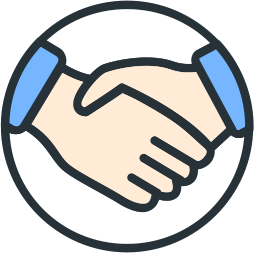People Shaking Hands After Signing Up - Clip Art (512x507)
