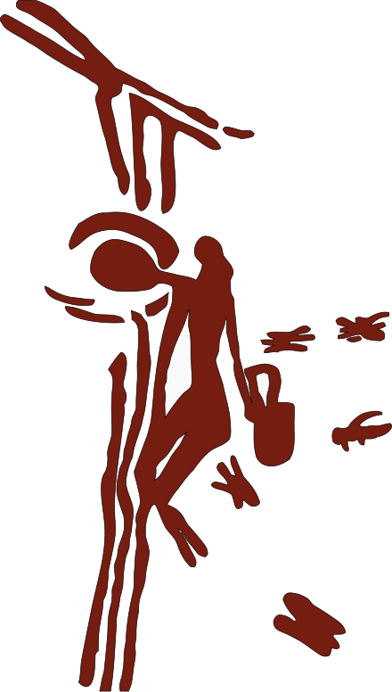 Honey Seeker Depicted On 8000 Year Old Cave Painting - Cueva De La Arana (440x776)