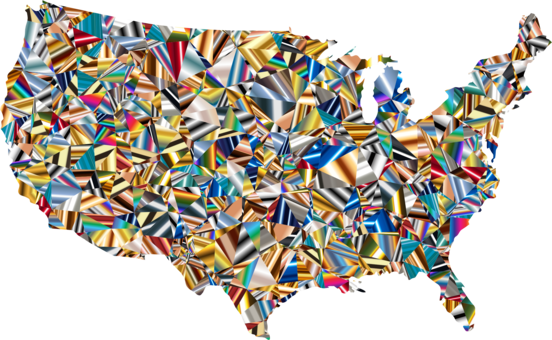 United States World Map Road Map Choropleth Map - Constitution Day T Shirt (552x340)