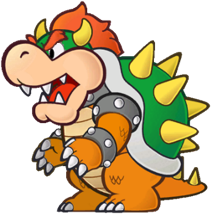 Princess Peach Clipart Paper Mario Bowser - Paper Mario Color Splash Bowser (420x420)
