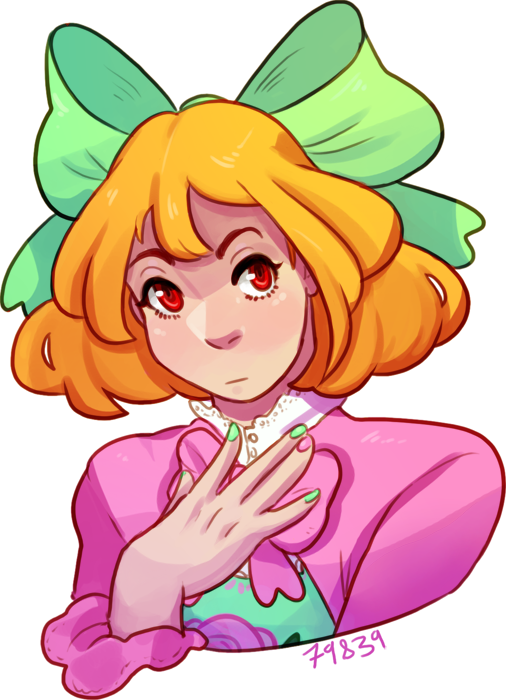 A Bust Of A Girl With Pale Skin Looking At The Viewer - Color (506x700)