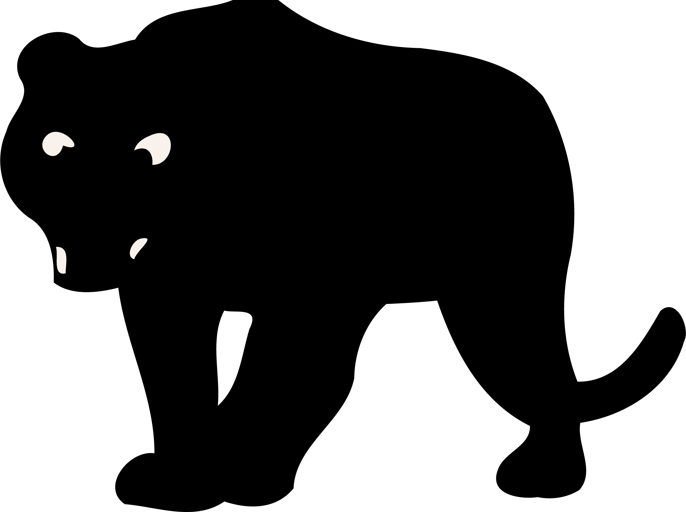 Joy Clipart Silhouette - Tigger (2407x1798)