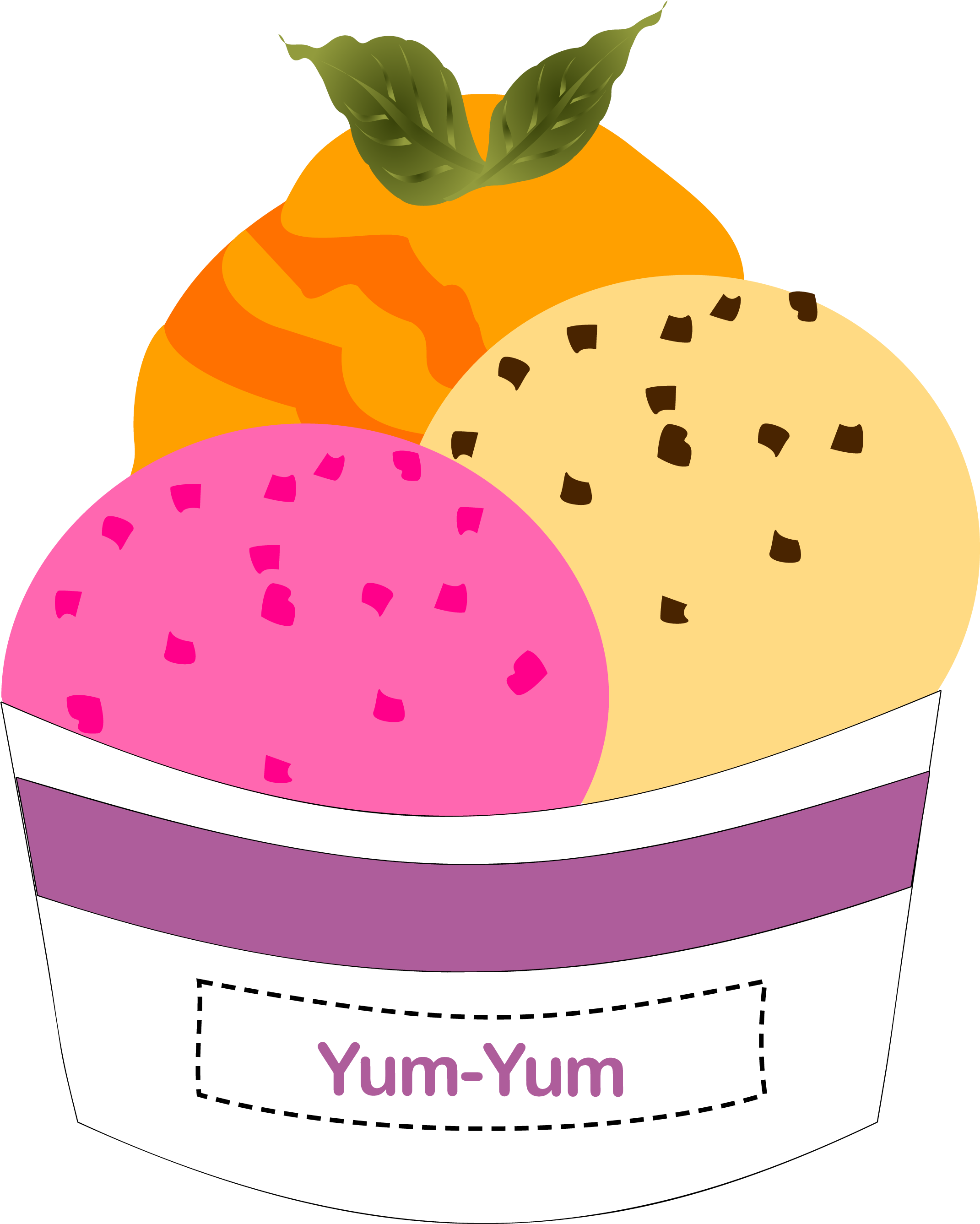 Cream Clipart Color Pink - Transparent Background Gelato Clipart (2212x2755)