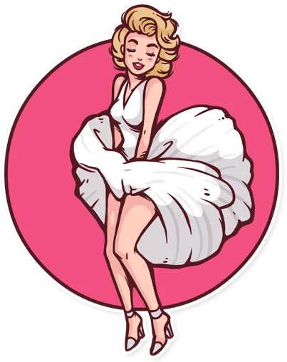 “marilyn Monroe” Stickers Set For Telegram - Neon Orange Smooth Heat Transfer Material 9" - Silhouette (512x512)