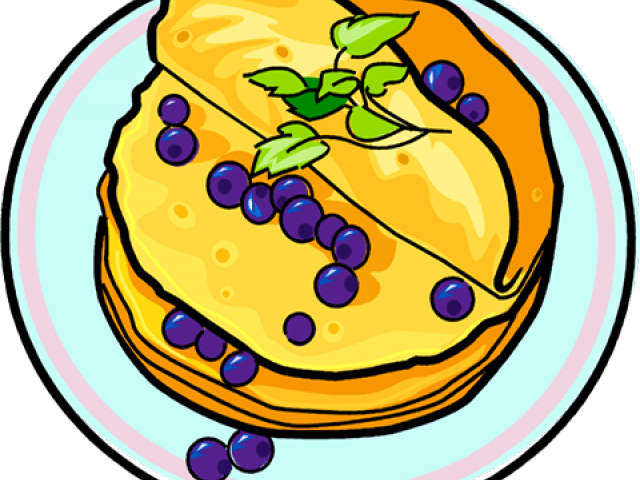 Pancake Clipart Crepe - Blueberry Pancakes Clipart (640x480)