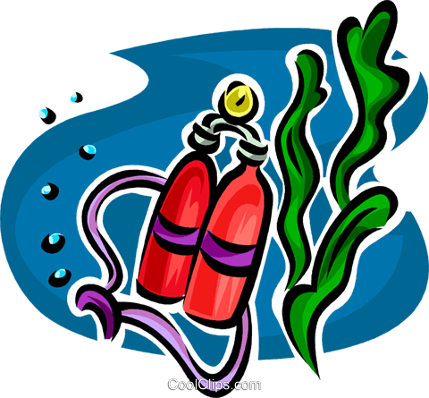 Scuba Oxygen Tanks - Clip Art (480x445)
