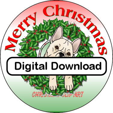 French Bulldog Christmas Clip Art - Digidocflow (376x376)