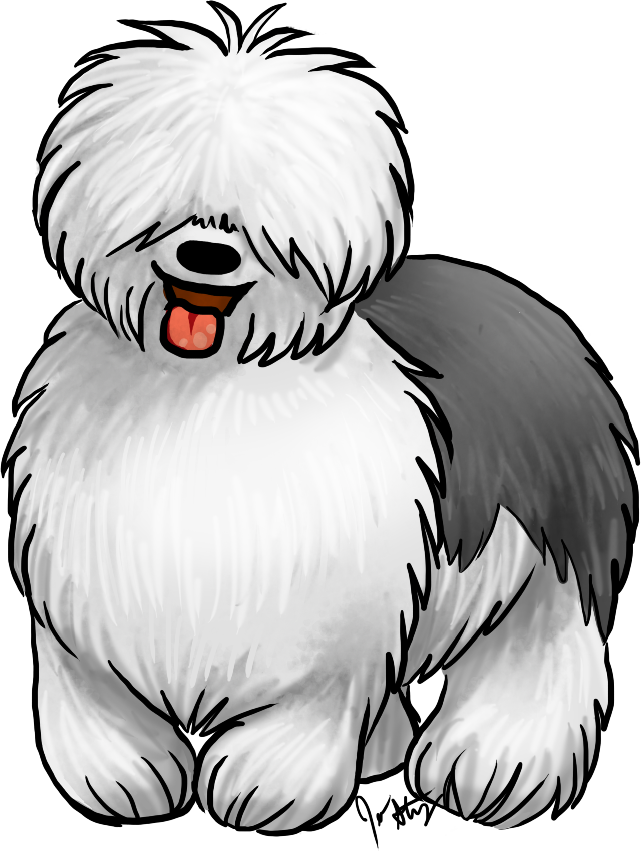 The Breed This Month Is The Old English Sheepdog Patient, - Old English Sheepdog (1280x1698)