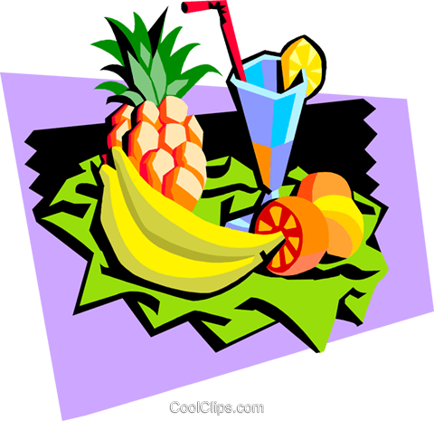 Assorted Fruits And Tropical Drinks Royalty Free Vector - Assorted Fruits And Tropical Drinks Royalty Free Vector (480x465)