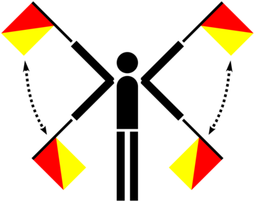 Flag Semaphore International Maritime Signal Flags - Semaphore Signal For D (374x340)