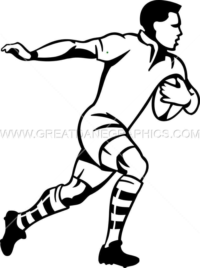 Rugby Player Running - Rugby Player Line Drawing (825x1107)