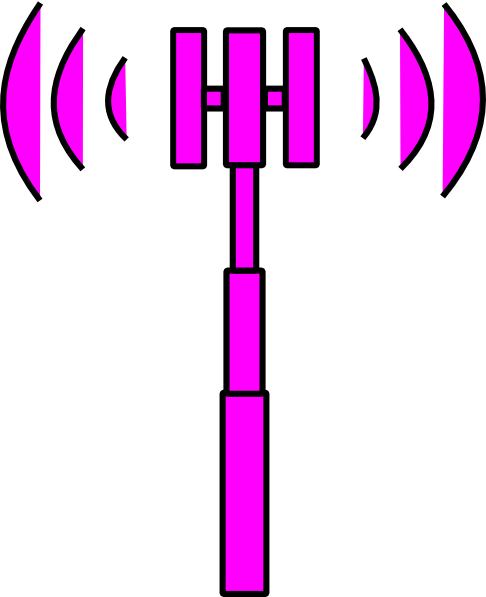 Pink Tower Clip Art Vector Online Royalty Free & Public - Wifi Tower (486x597)