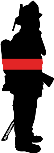 Thin Red Line Silhouette Decal Ms Carita - Firefighter Silhouette Png (600x600)