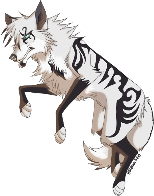 Svg Free Sled Drawing Anime - Anime Wolf Animal (570x708)