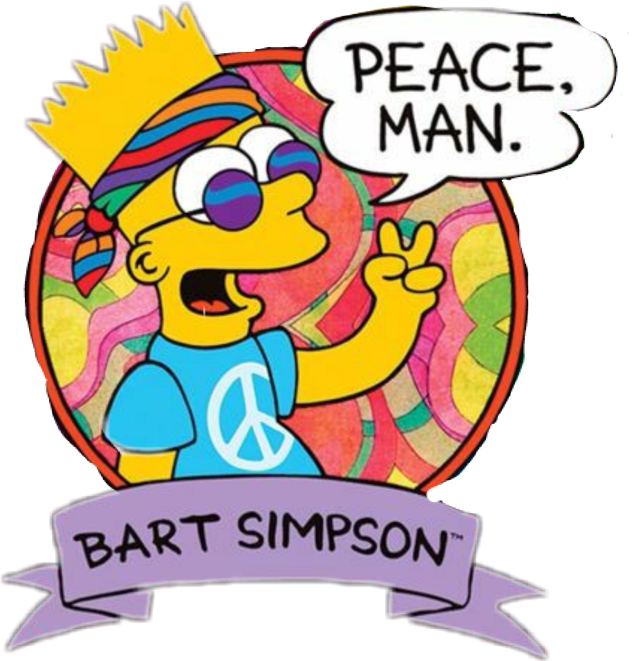 Bart Drawing Hippie Picture Free Download - The Simpsons (917x956)