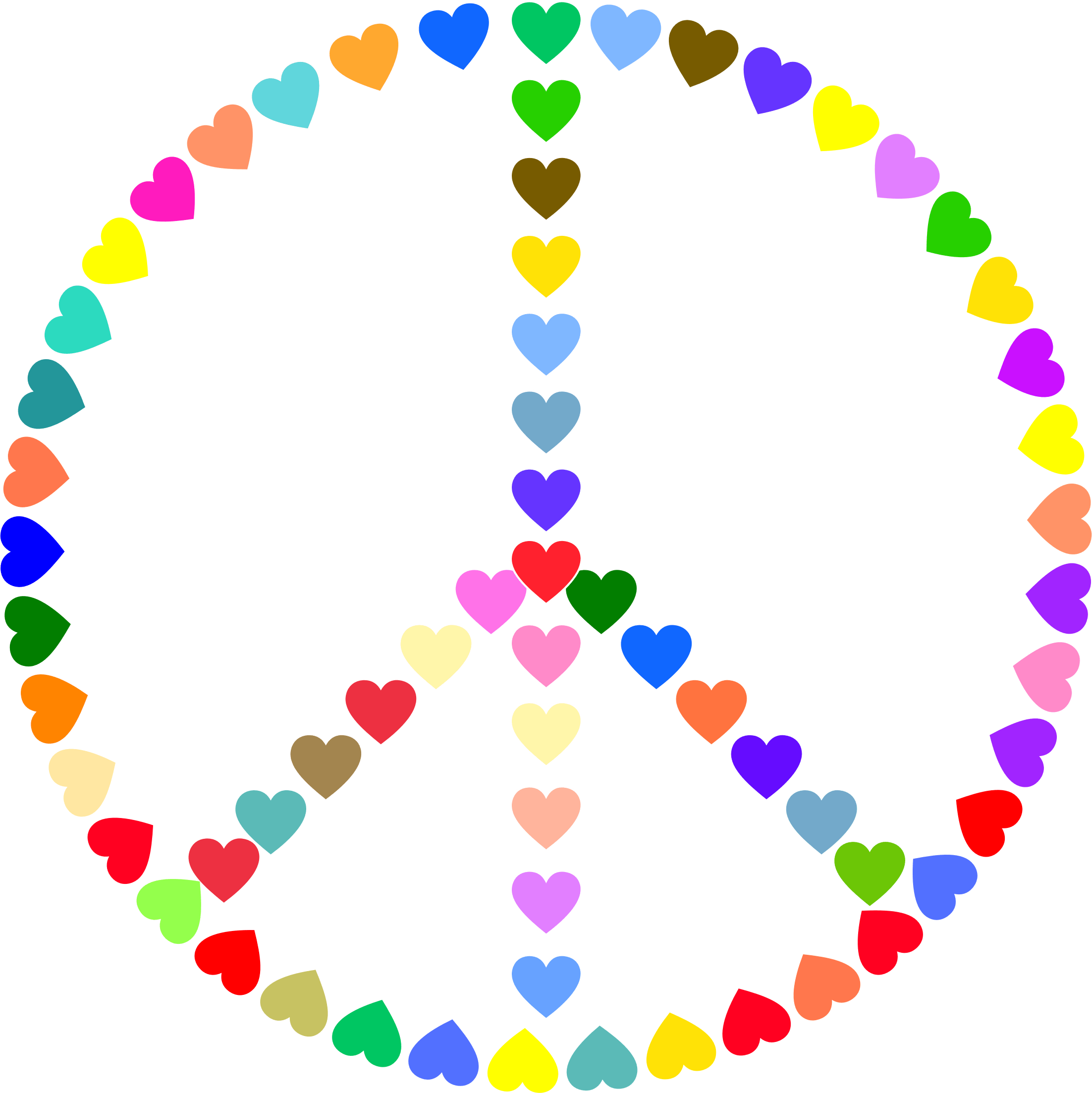 Peace Symbols Hippie Sign - Love And Peace Sign Round Ornament (2204x2206)