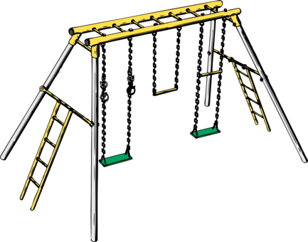 Swing Jungle Gym Playground Child Outdoor Playset - Swingset Clipart (433x340)