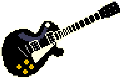 Stocking Donut Transparent/pixel Band Instruments - Guitar Pixel Art Png (452x360)