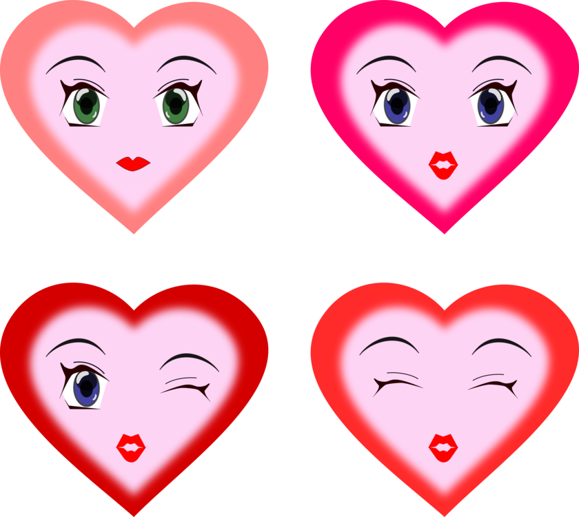 Face Smiley Drawing Eye Emoticon - Cartoon Hearts With Faces (840x750)