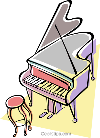 Grand Piano Royalty Free Vector Clip Art Illustration - Musicality (347x480)