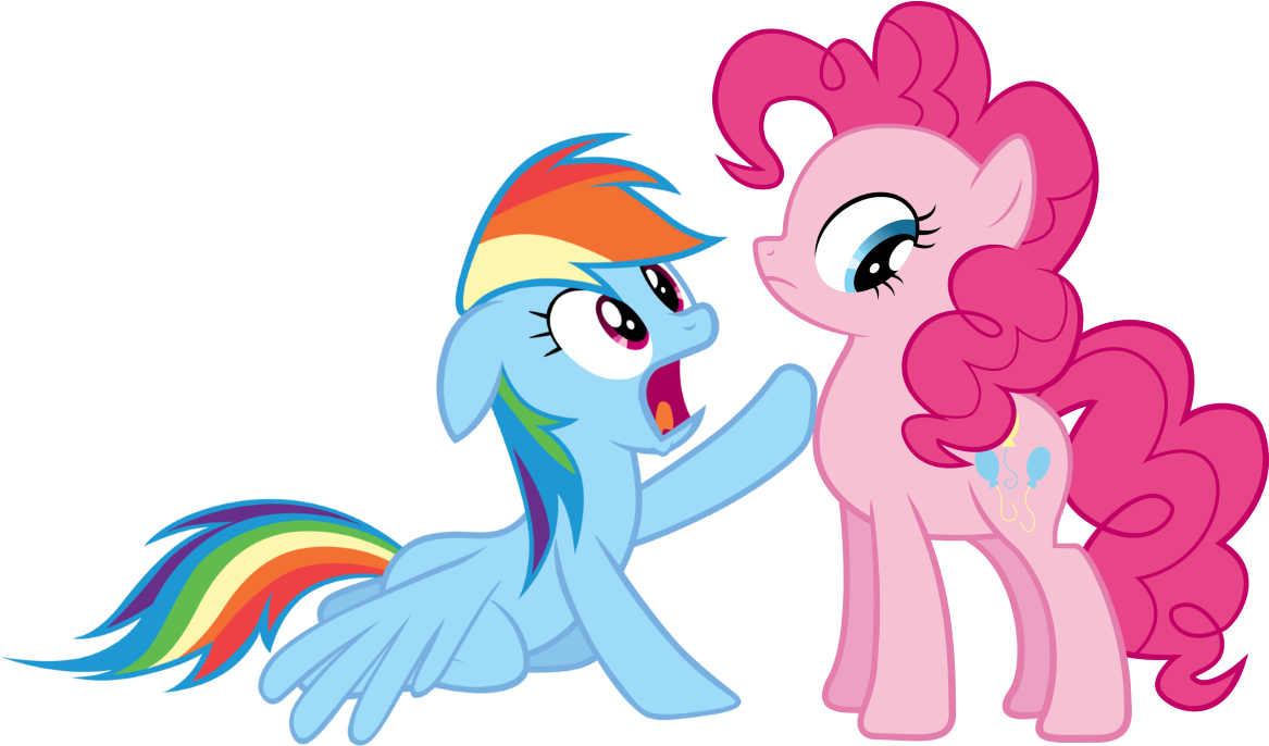 Concerned, Kneeling, Pinkie Pie, Rainbow Dash, Safe, - Simple Little Pony Background Png (1200x700)