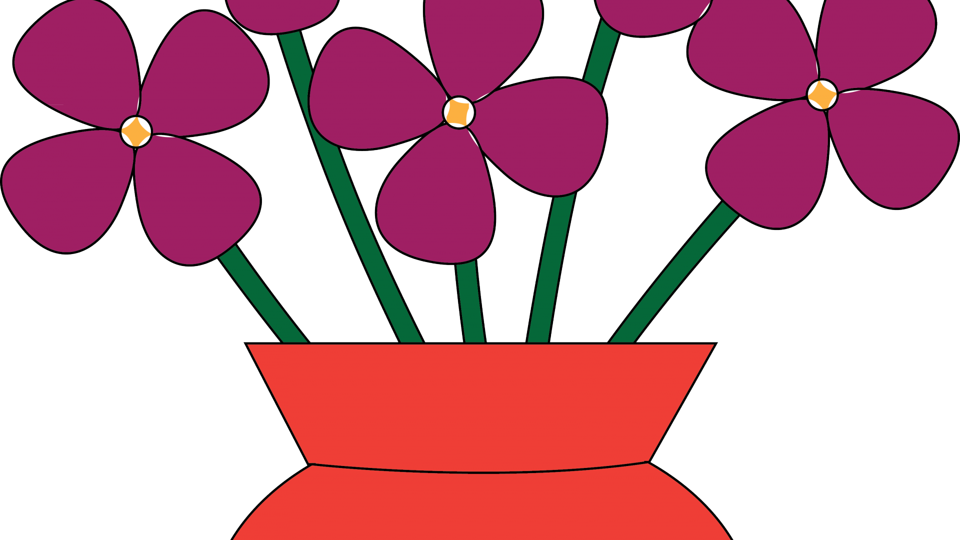 Vase Clipart 2 Flower - Flower In A Vase Clipart (1920x1080)